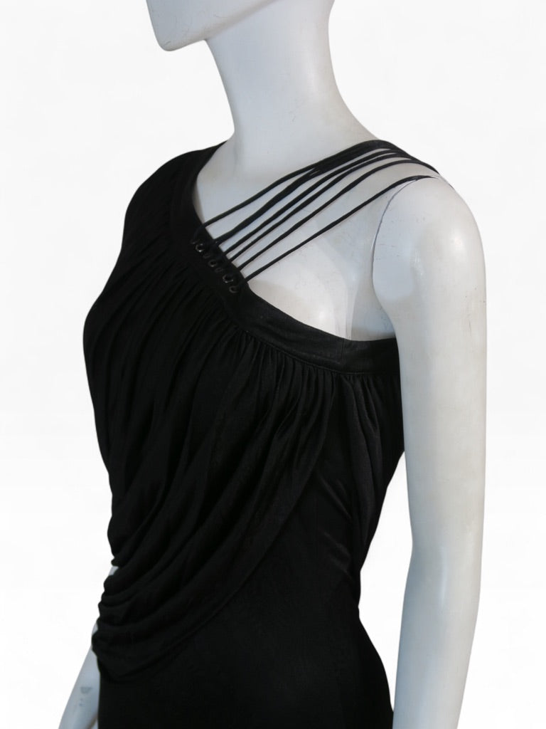 Givenchy spring 2009 asymmetric black gown sample