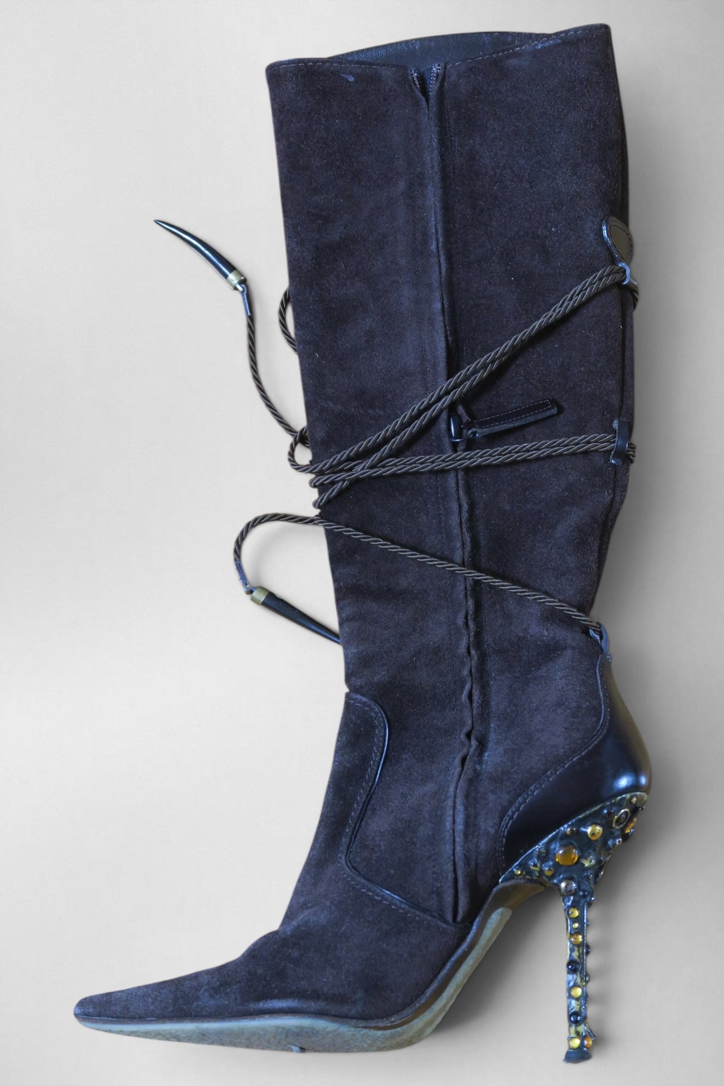 Giuseppe Zanotti suede crystal heel boots