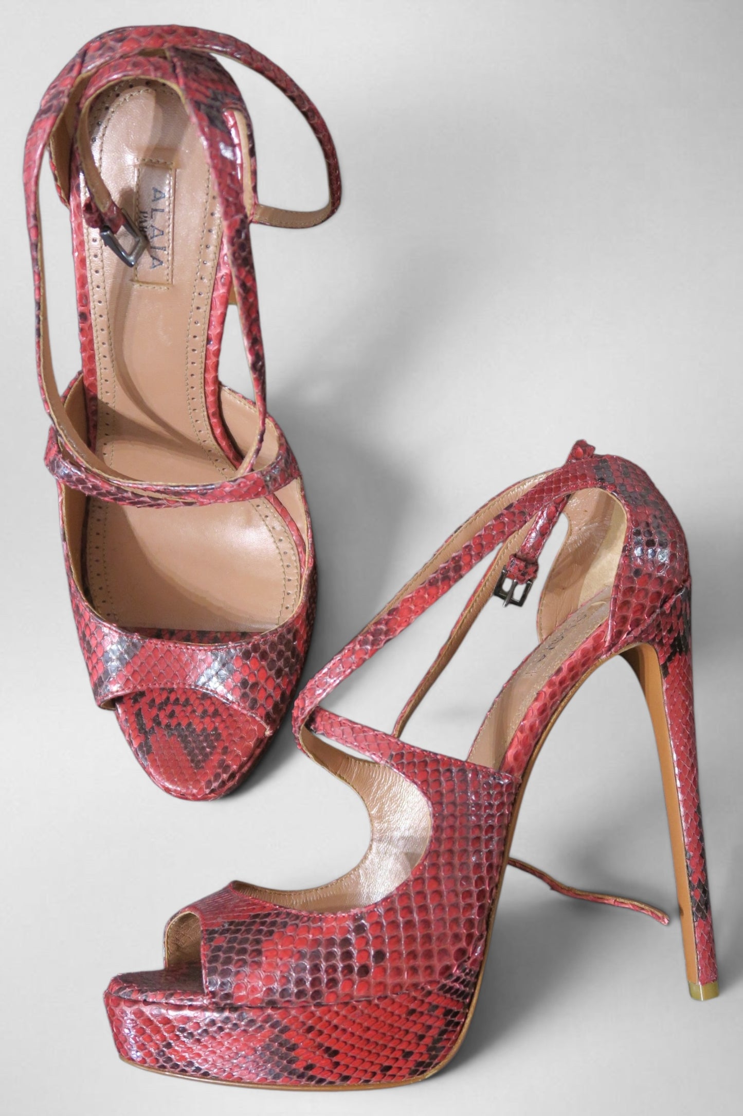 Alaia python heels