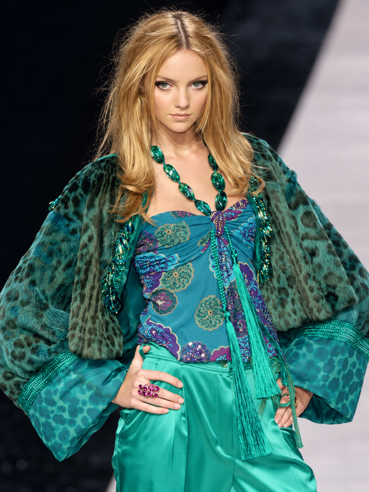 Emanuel Ungaro spring 2005 embellished necklace silk top