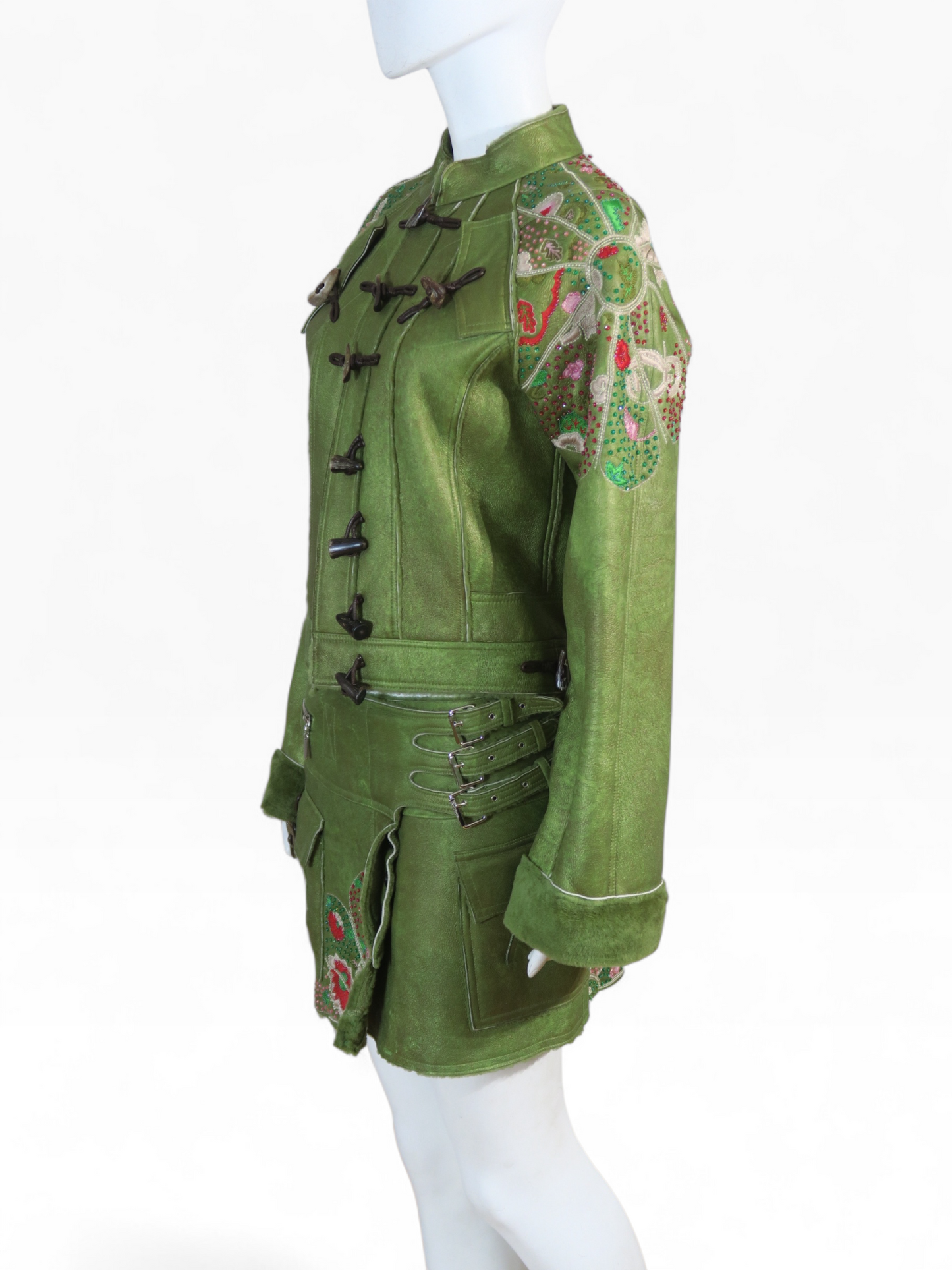 John Galliano fall 2005 green shearling beaded set