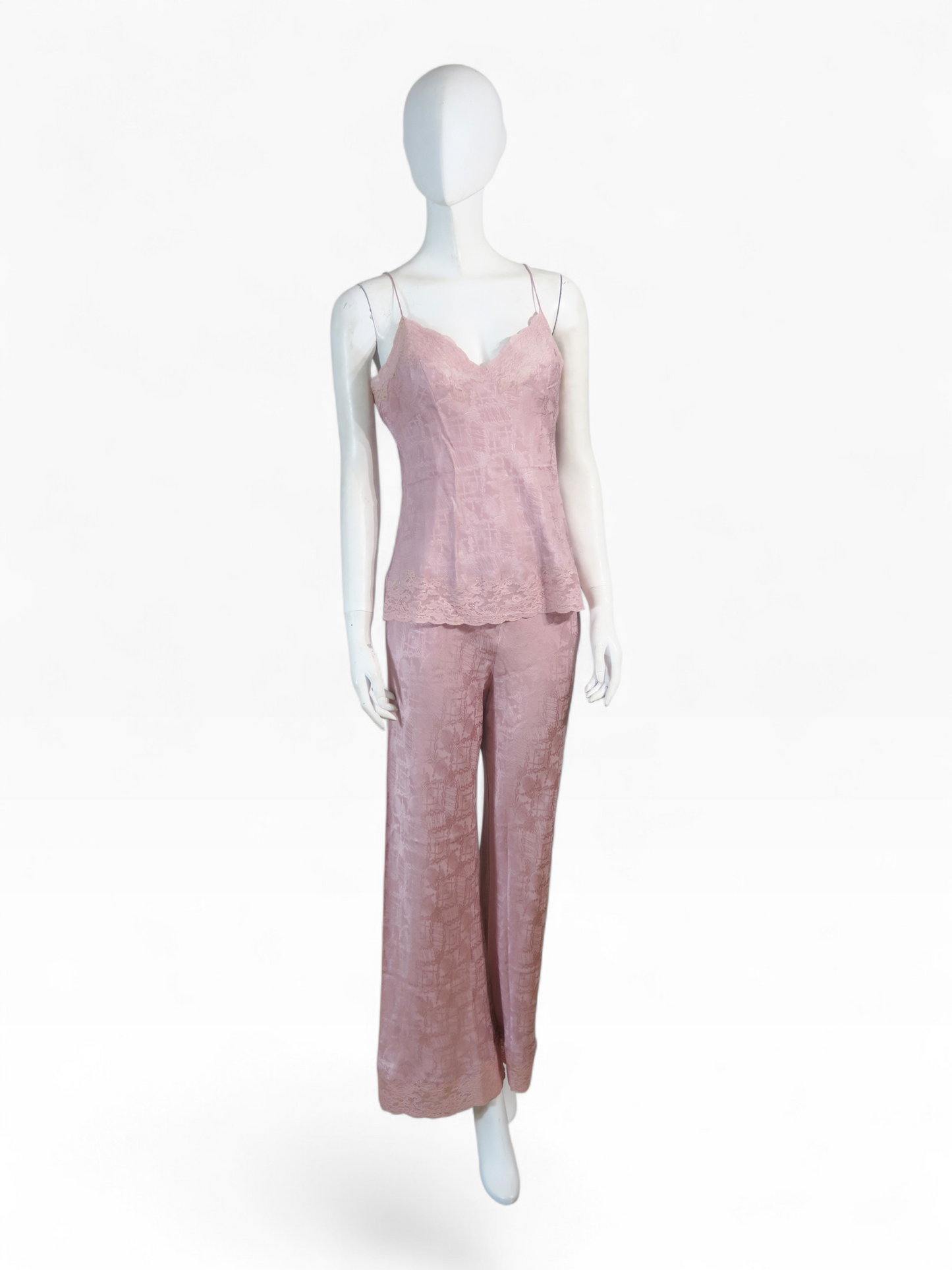 Dior fall 1999 pink boudoir silk lace lingerie set