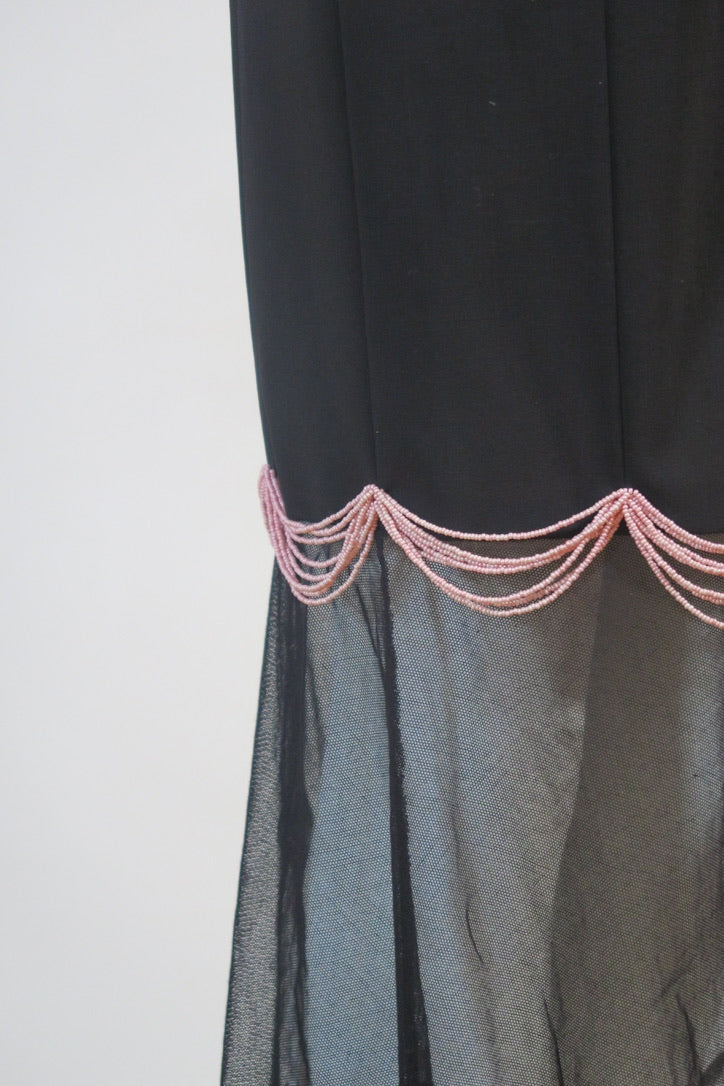 Chanel spring 2003 runway pink beads dress
