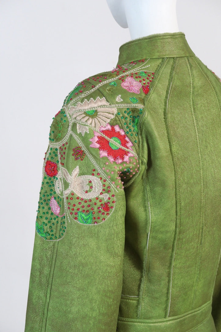John Galliano fall 2005 green shearling beaded set