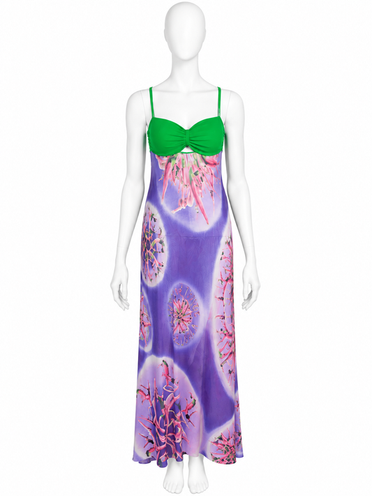 Jean Paul Gaultier maxi mesh open dress