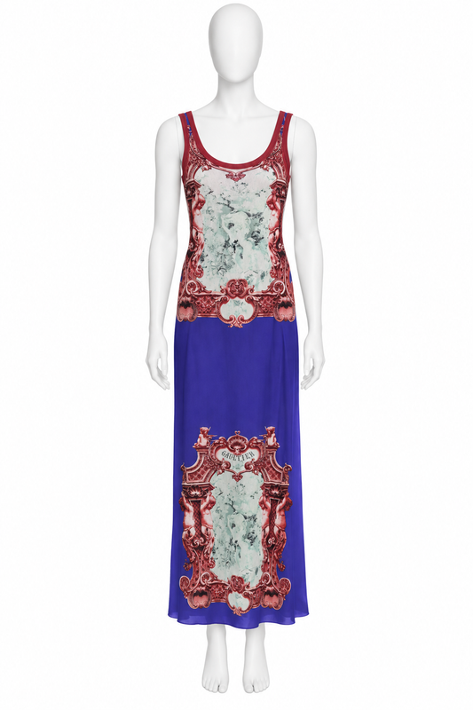 Jean Paul Gaultier printed mesh maxi dress