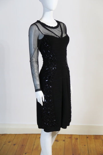 Herve Leger sheer dress