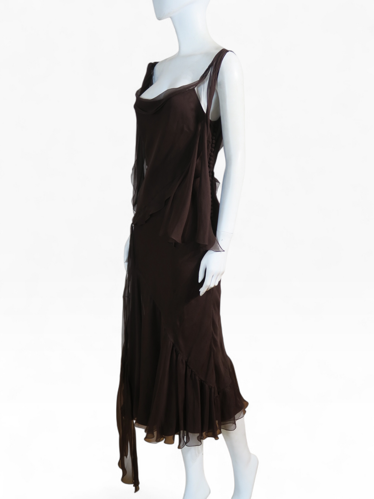 Dior fall 2005 ruffles silk maxi dress