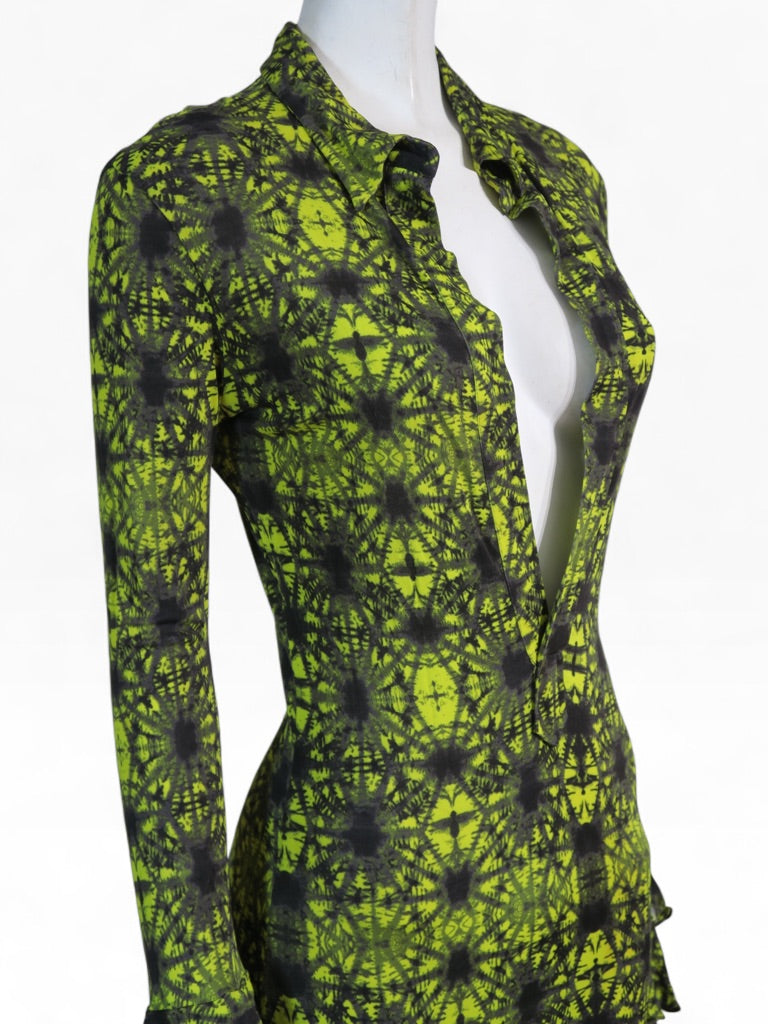 Jean Paul Gaultier printed ruffle maxi dress
