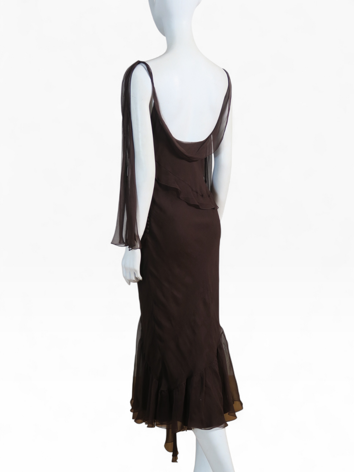 Dior fall 2005 ruffles silk maxi dress