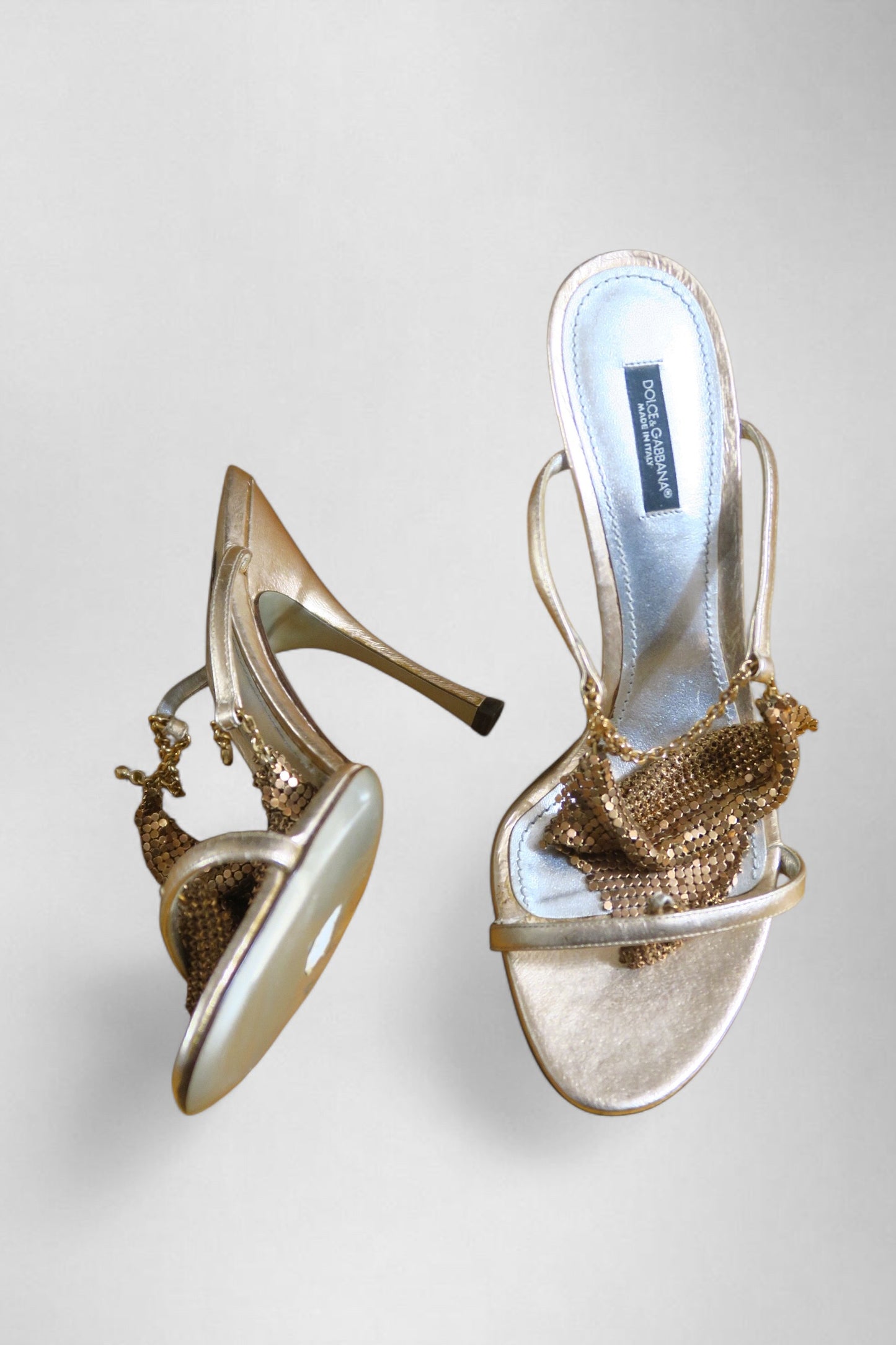 Dolce & Gabbana mesh chainmail heels