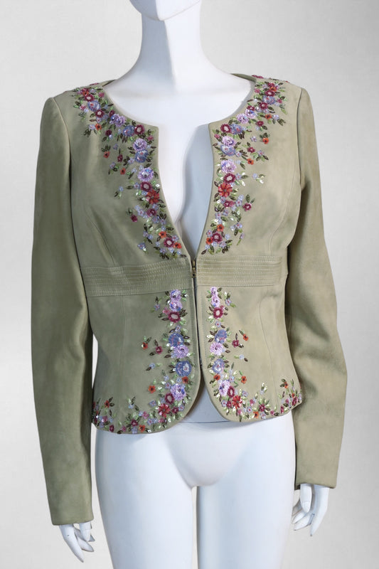 Valentino suede beaded jacket