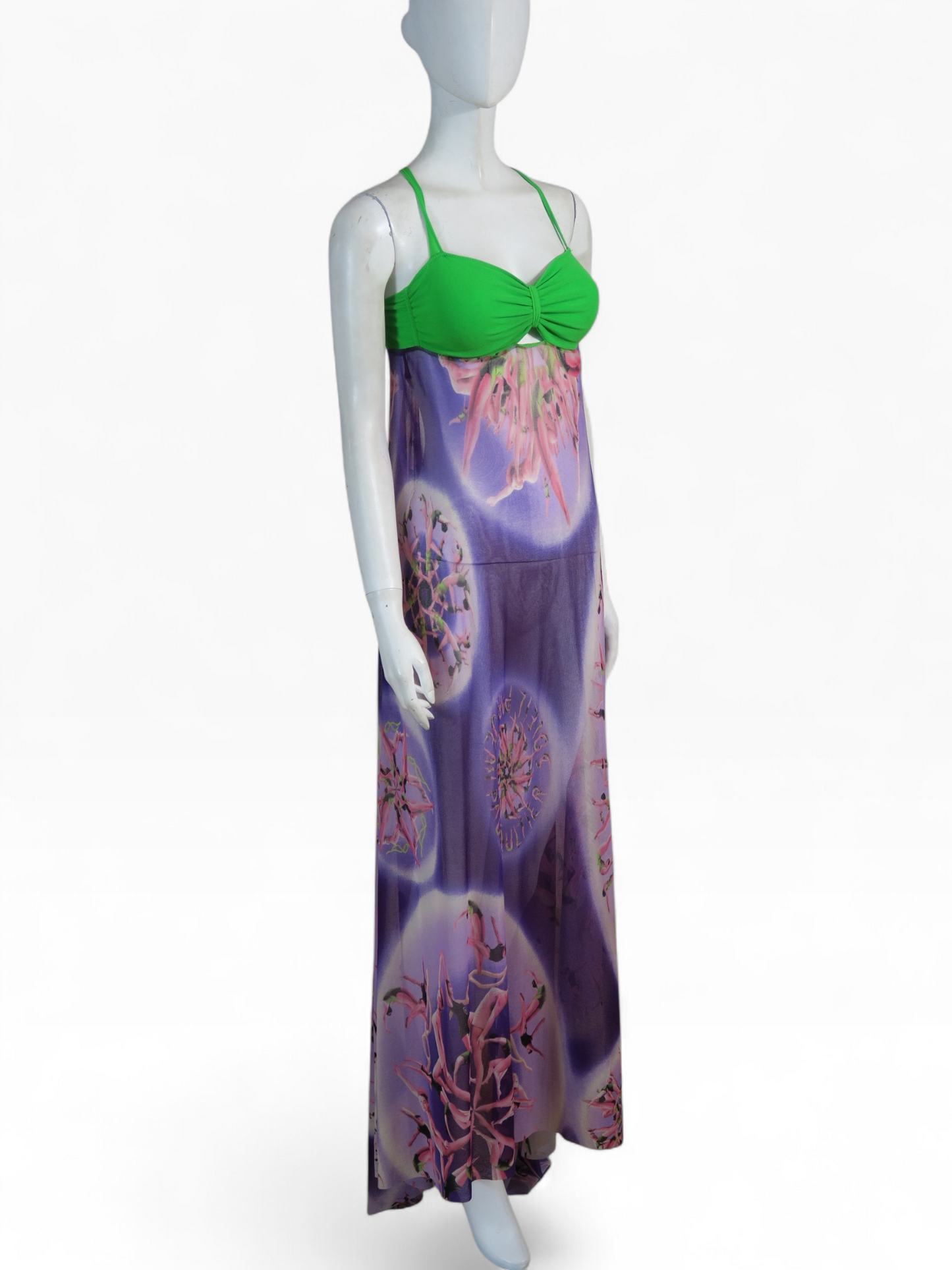 Jean Paul Gaultier maxi mesh open dress