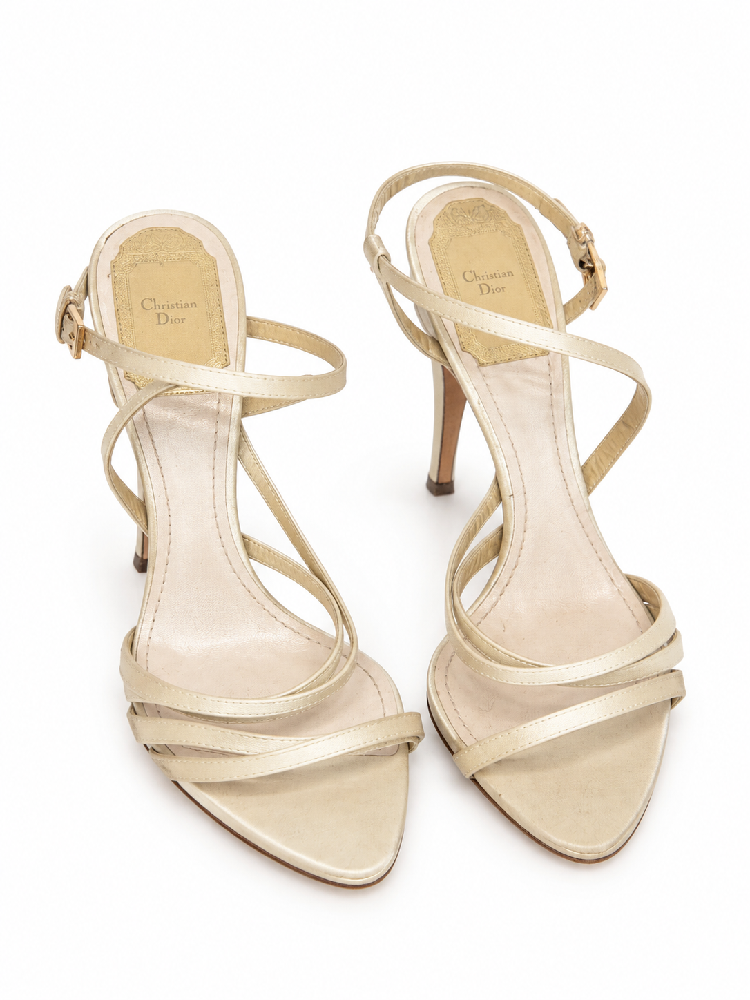 Dior off white leather heels size 37.5