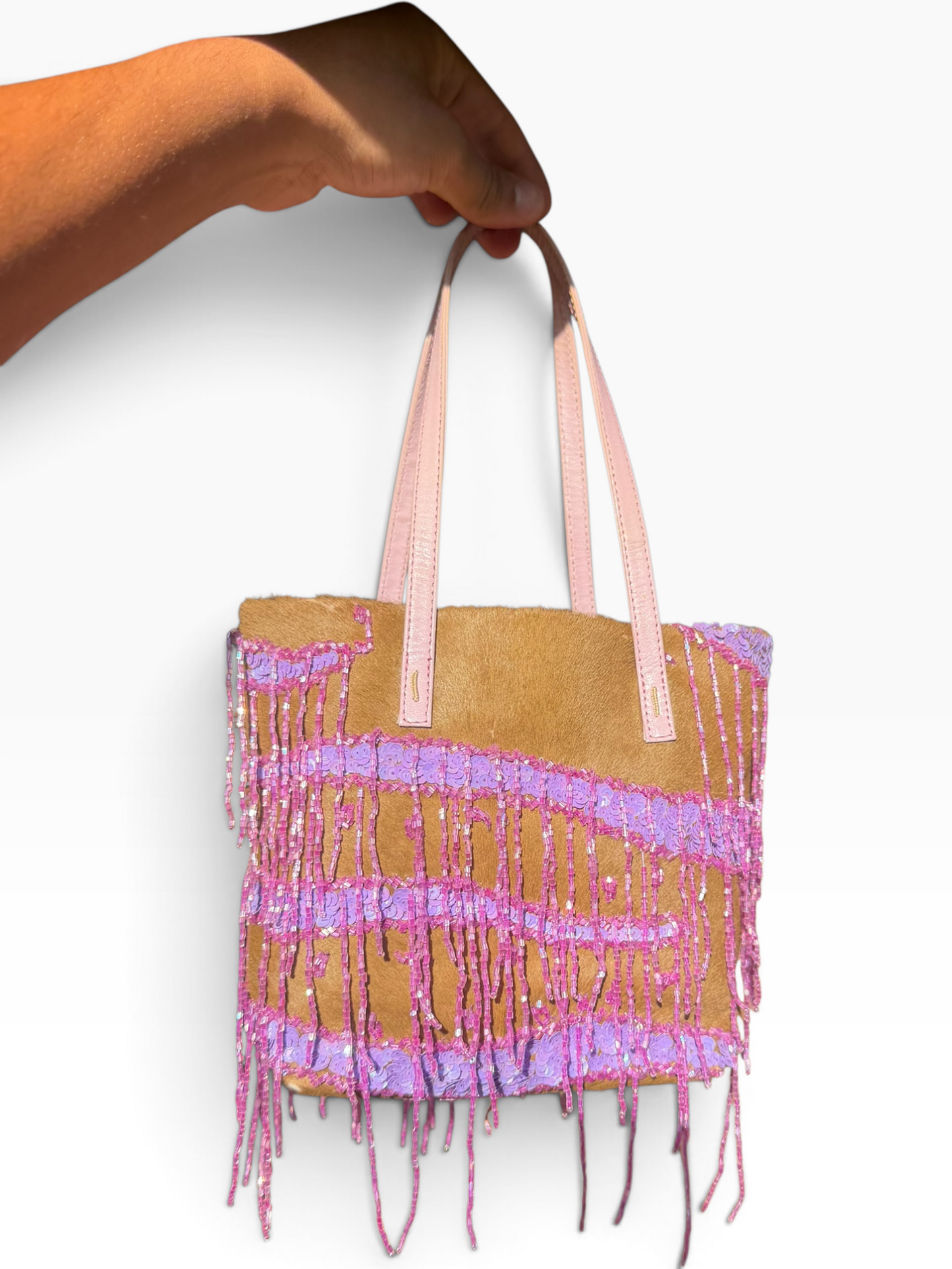 Valentino pony hair beaded sequin bag