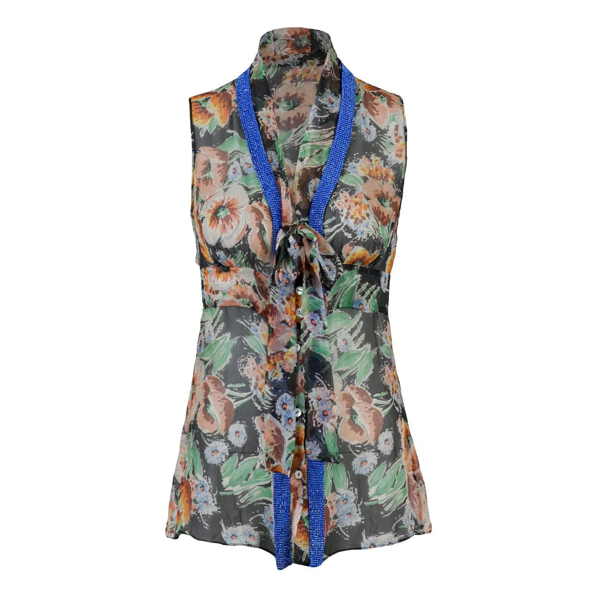 Dolce & Gabbana special piece silk chiffon swarovski top