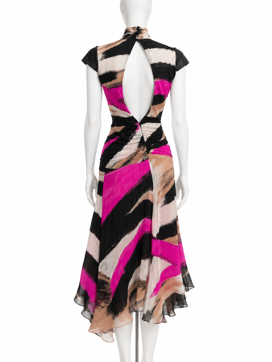 Versace fall 2001 printed silk chiffon runway dress