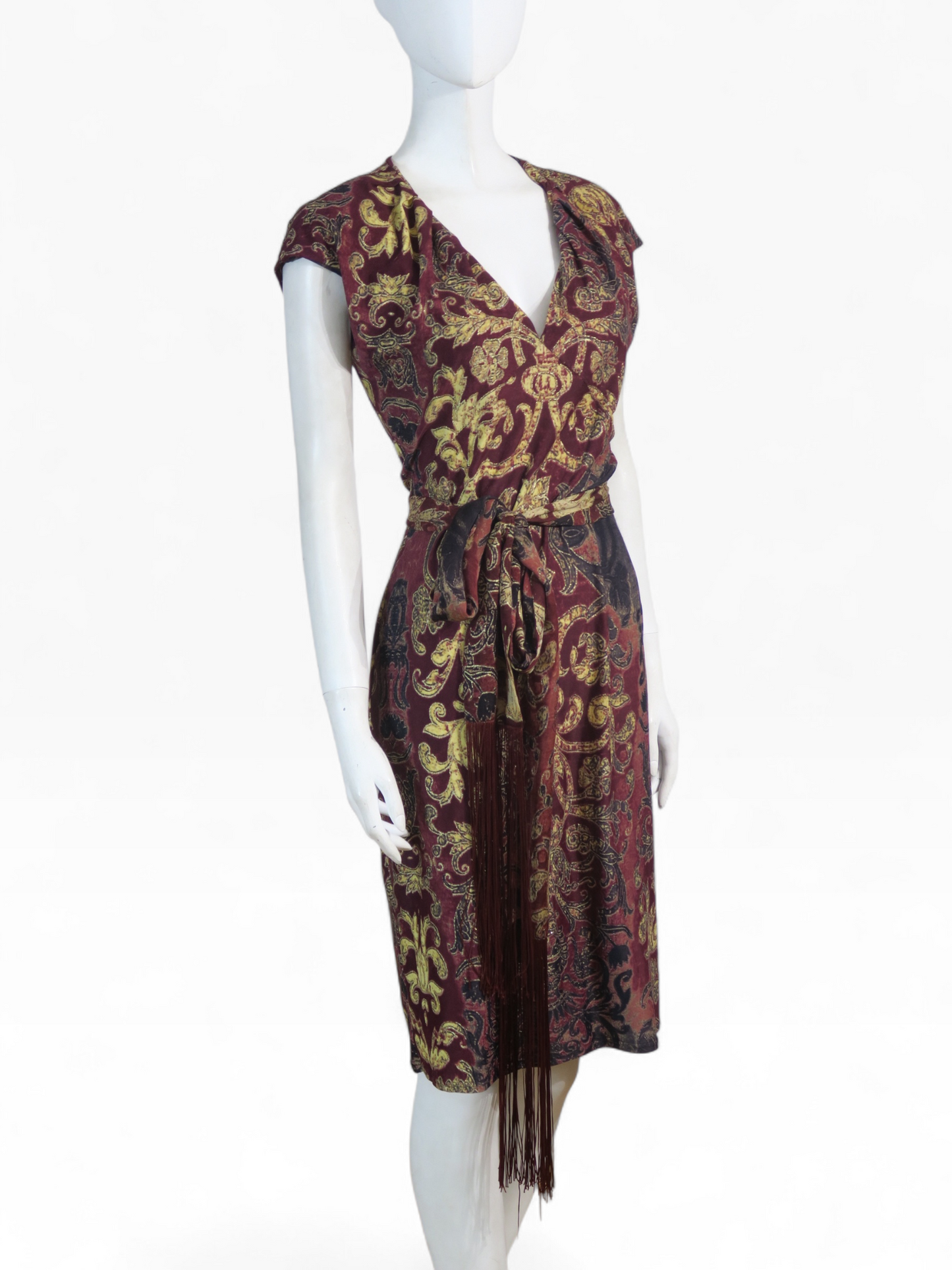 Roberto Cavalli fall 2004 fringe scarf dress
