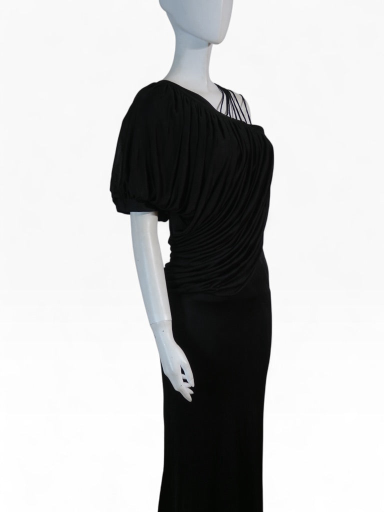 Givenchy spring 2009 asymmetric black gown sample