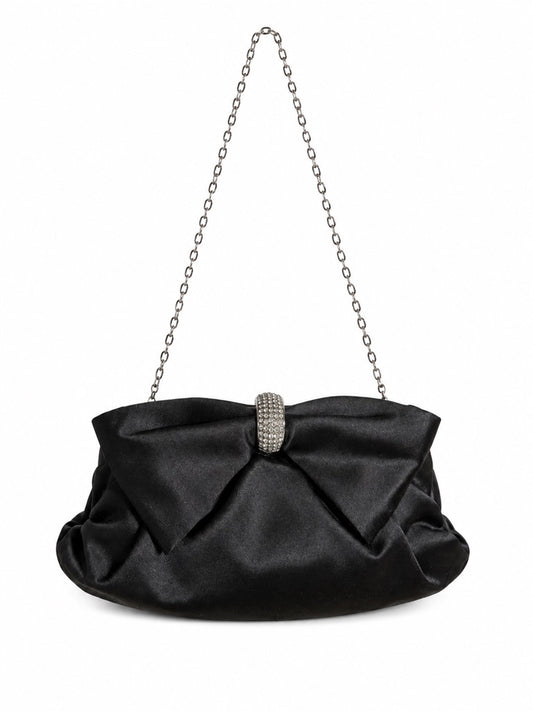Valentino silk bow crystal clutch bag