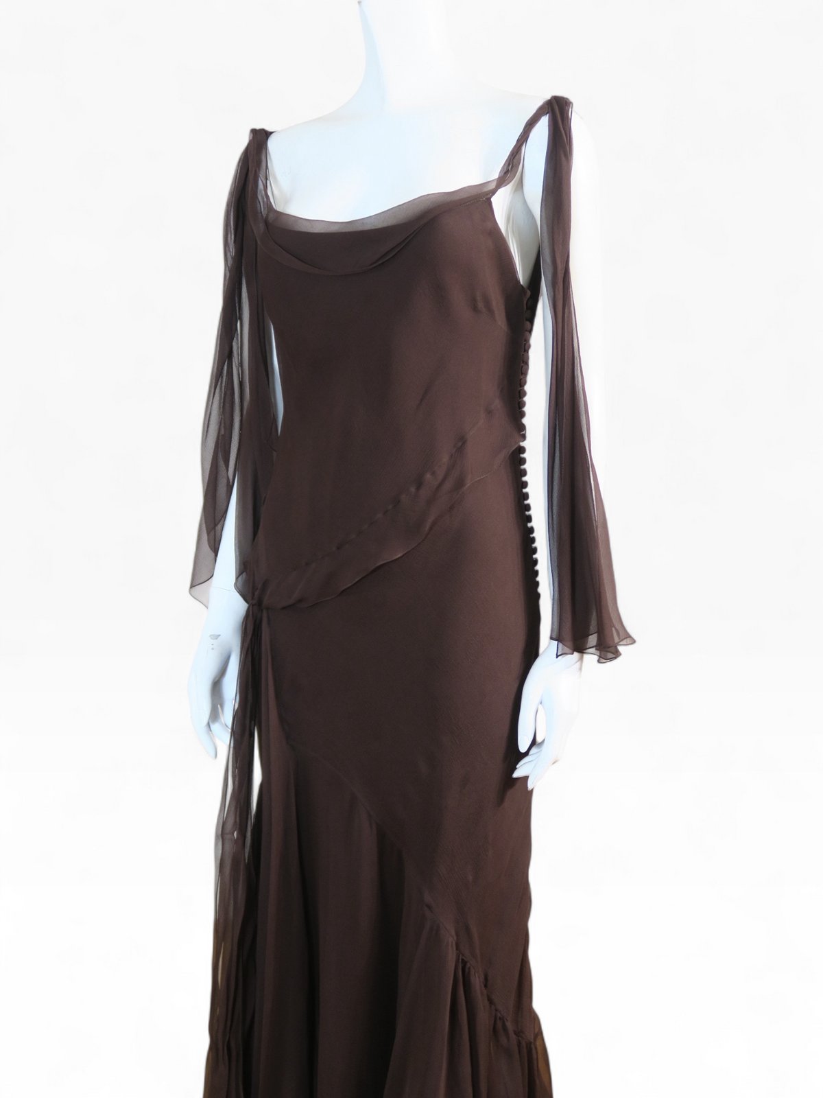 Dior fall 2005 ruffles silk maxi dress