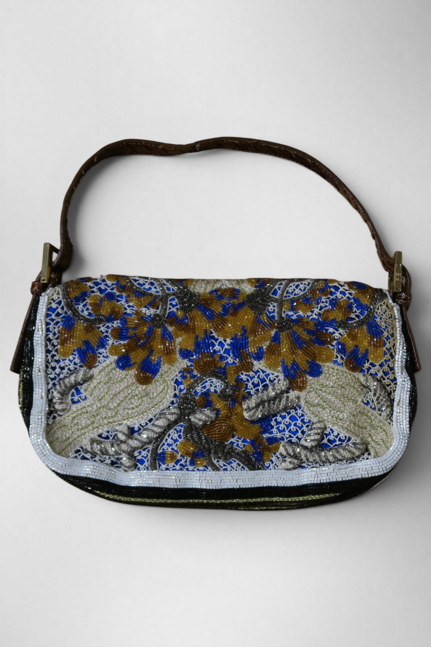 Fendi rare beaded python baguette