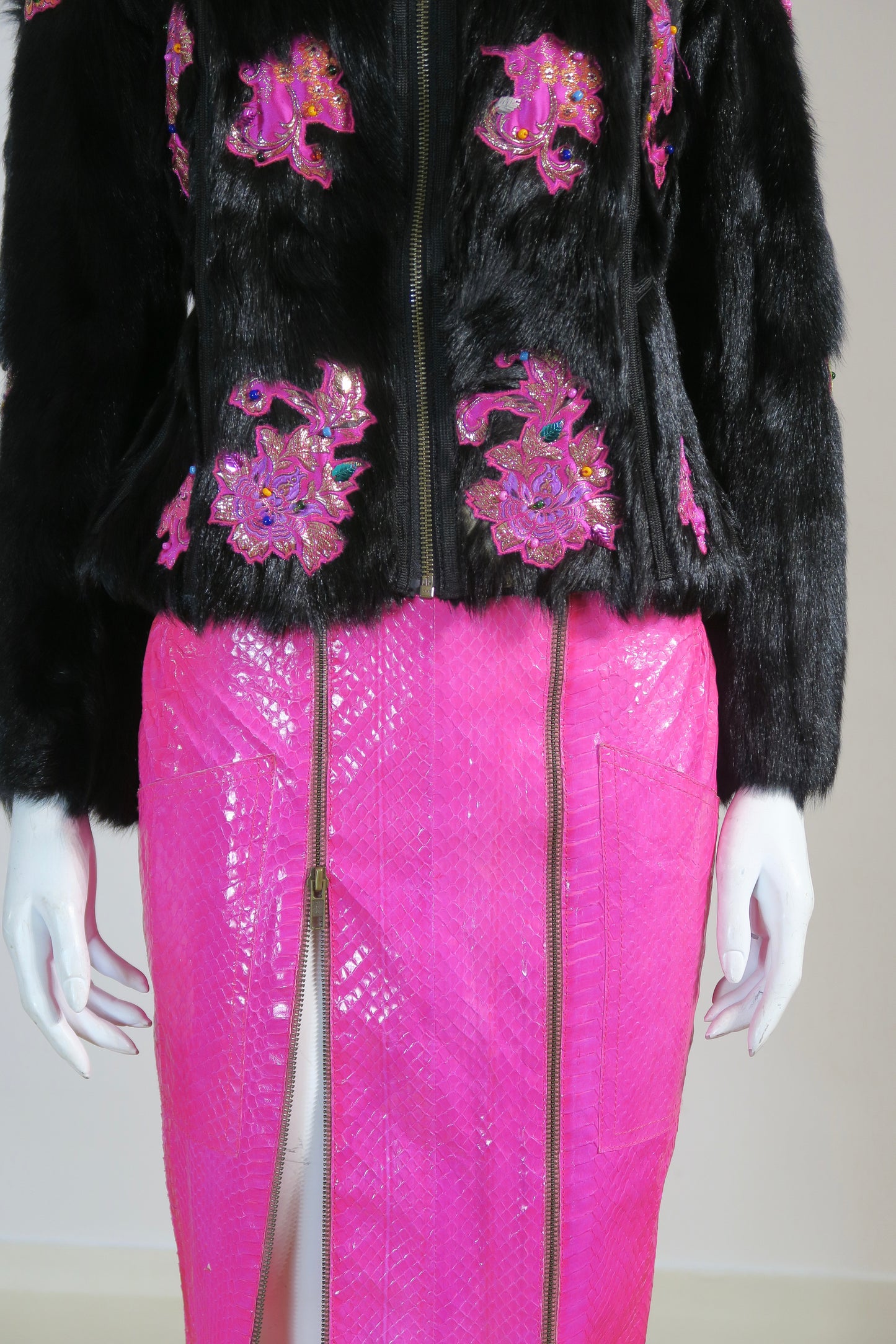 John Galliano fur exotic set