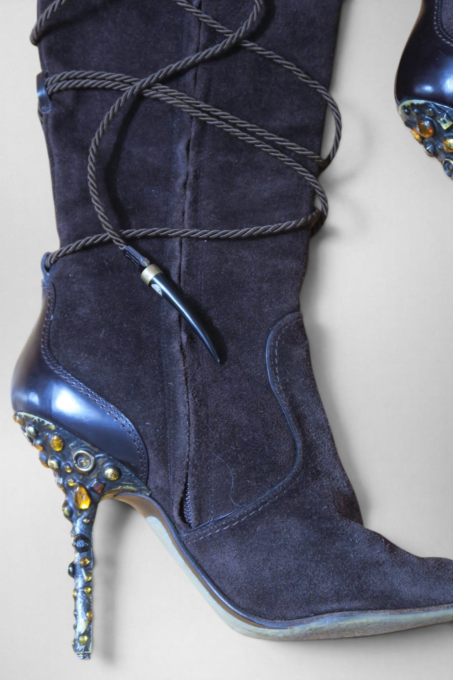 Giuseppe Zanotti suede crystal heel boots