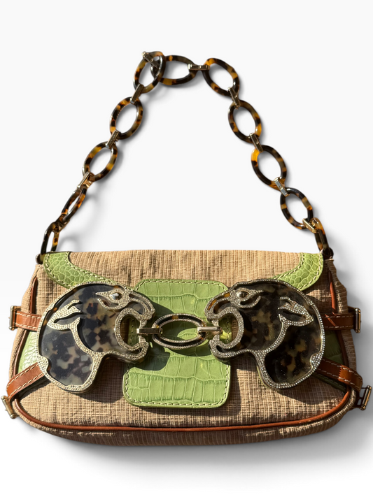Valentino crocodile embossed leather bag
