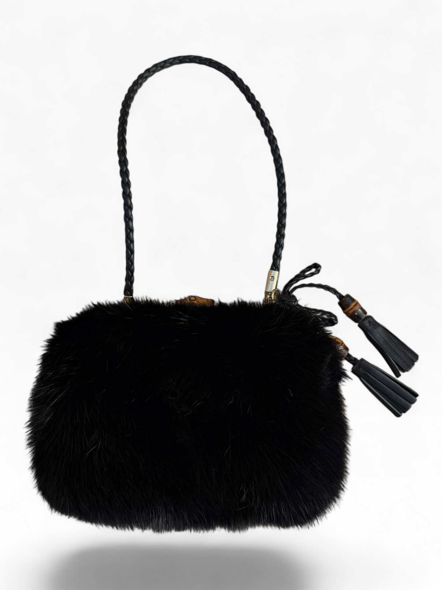 Gucci fur clutch evening bag