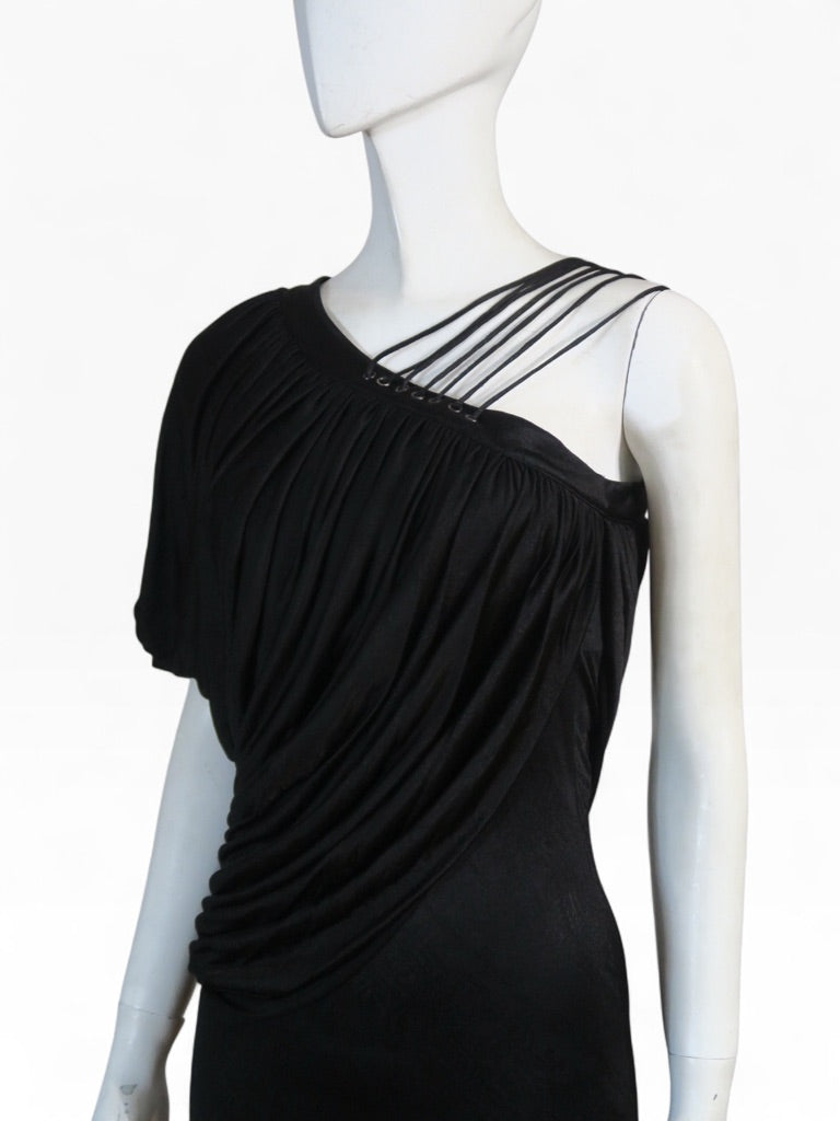 Givenchy spring 2009 asymmetric black gown sample