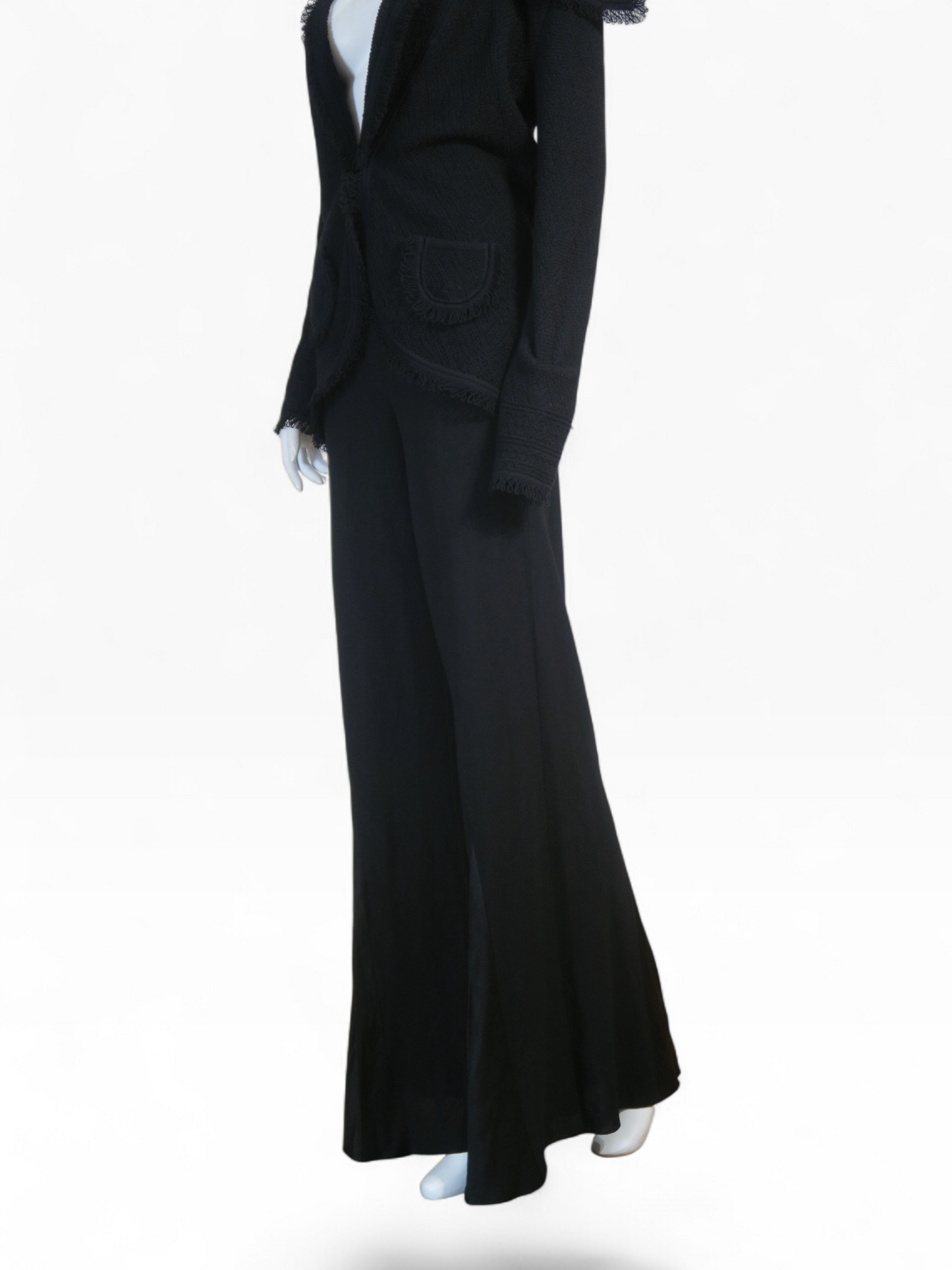 Galliano 1999 black scarf jacket pants set