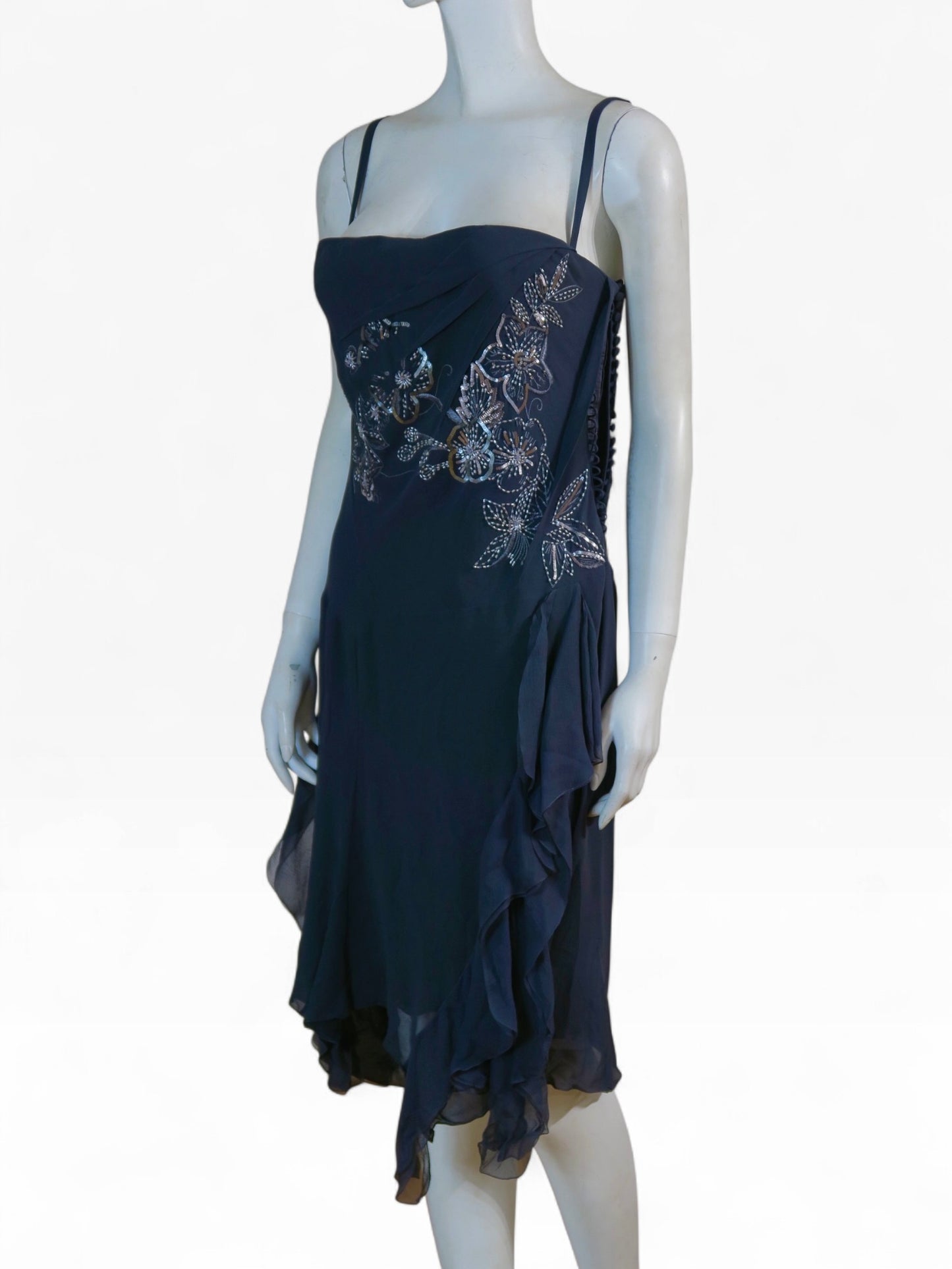 Dior fall 2006 silk gunmetal bustier dress