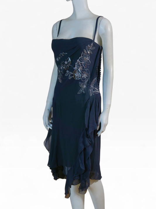 Dior fall 2006 silk gunmetal bustier dress