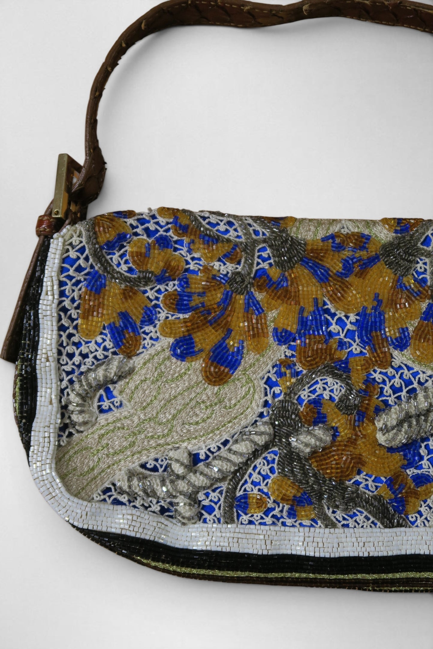 Fendi rare beaded python baguette