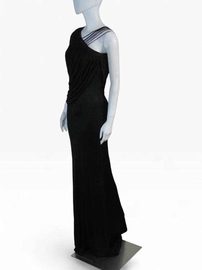 Givenchy spring 2009 asymmetric black gown sample