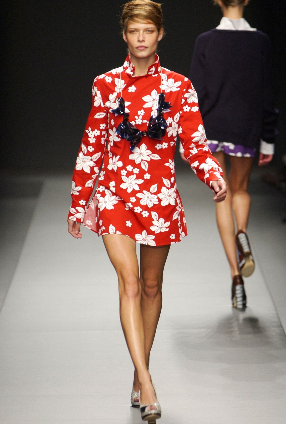Miu Miu mandarin spring 2003 runway silk satin top