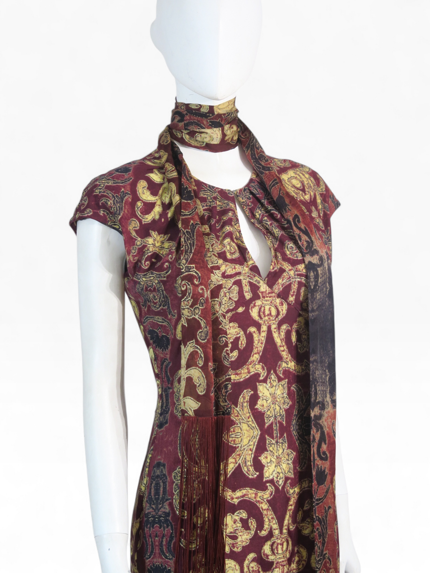 Roberto Cavalli fall 2004 fringe scarf dress