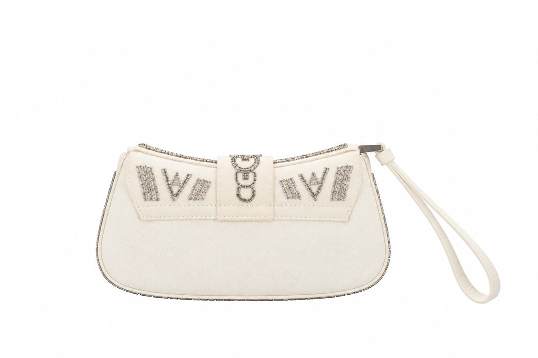 Dior lim edition columbus silk & pearl clutch
