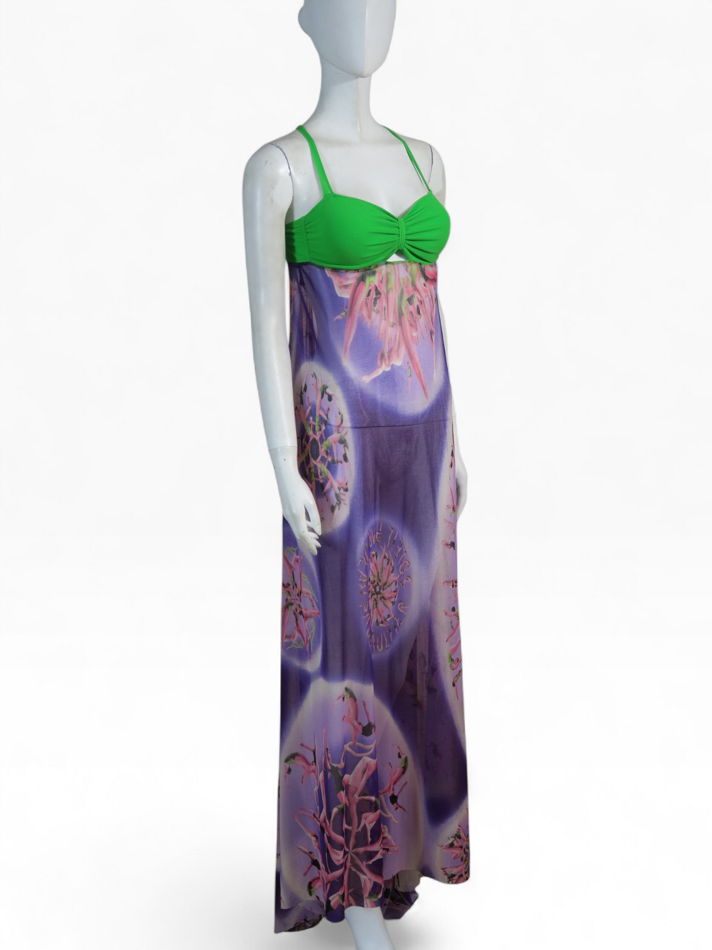Jean Paul Gaultier maxi mesh open dress