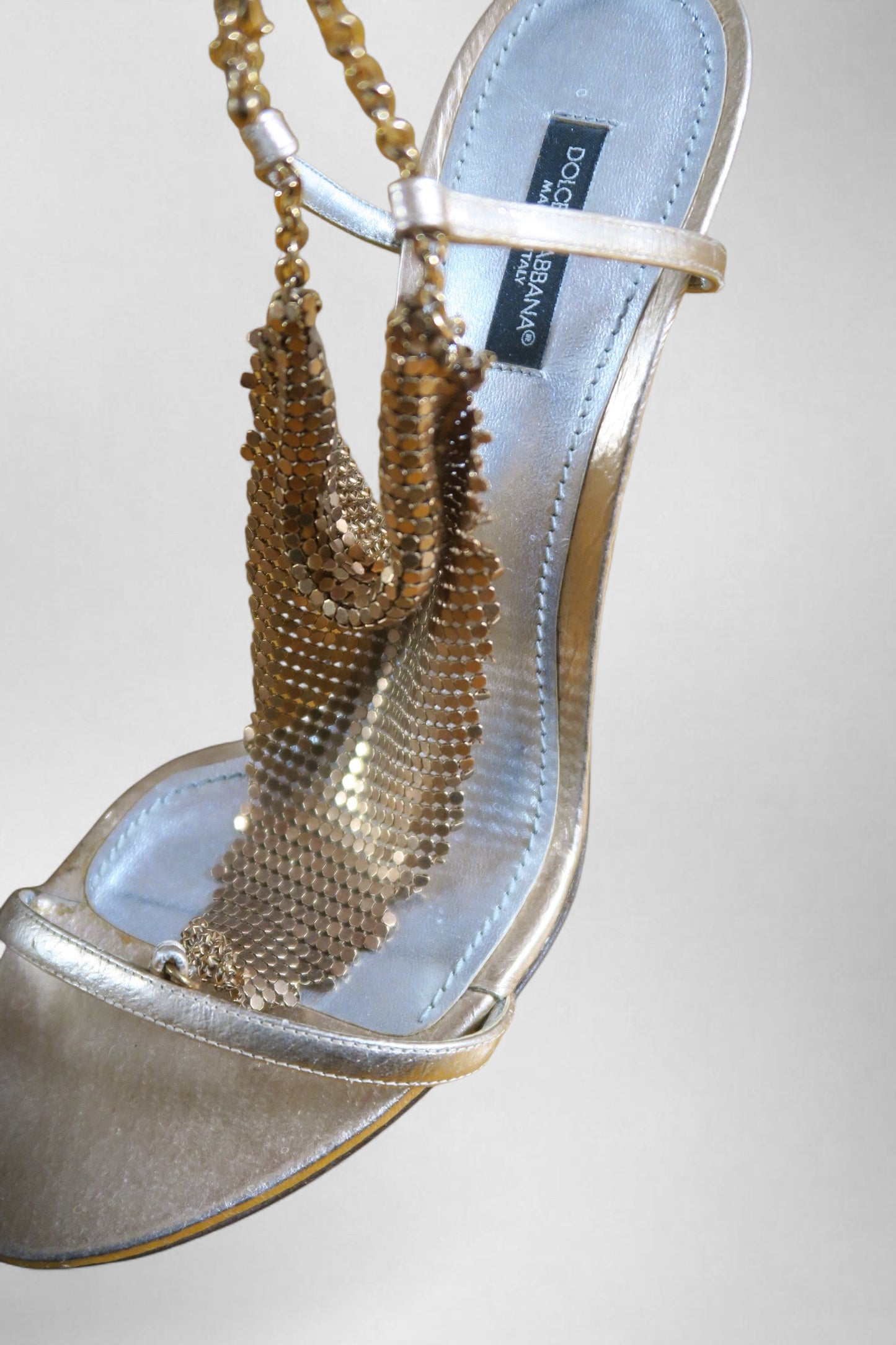 Dolce & Gabbana mesh chainmail heels
