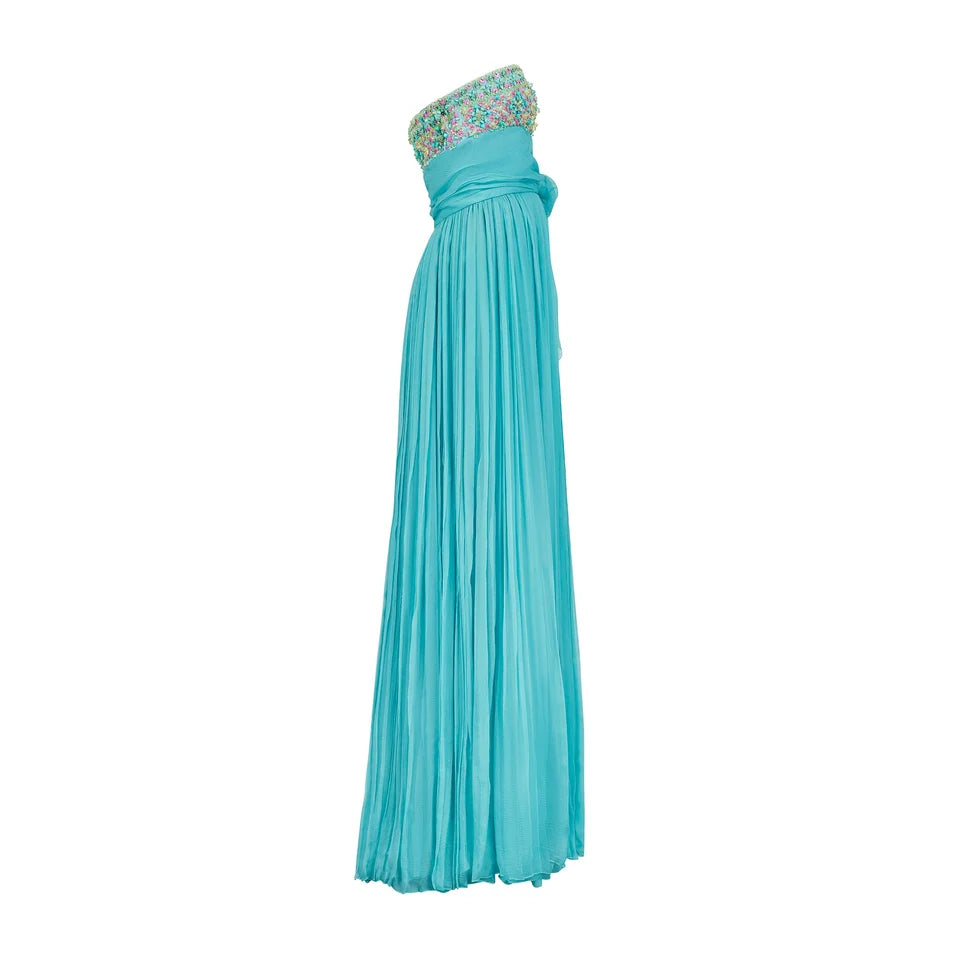 Dior resort 2009 turquoise beaded maxi dress