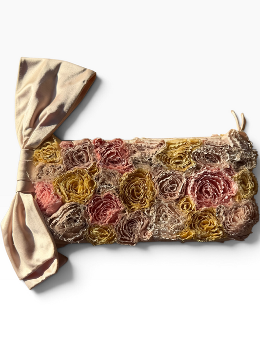 Valentino floral rosette clutch bag