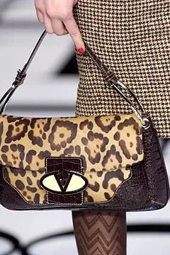 Valentino cheetah pony hair leather runway bag