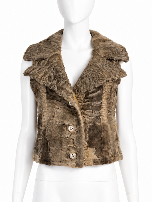 Valentino fall 2005 runway astrakhan vest jacket
