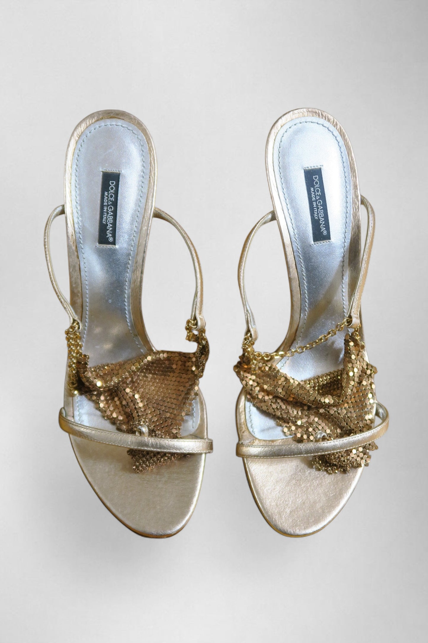 Dolce & Gabbana mesh chainmail heels