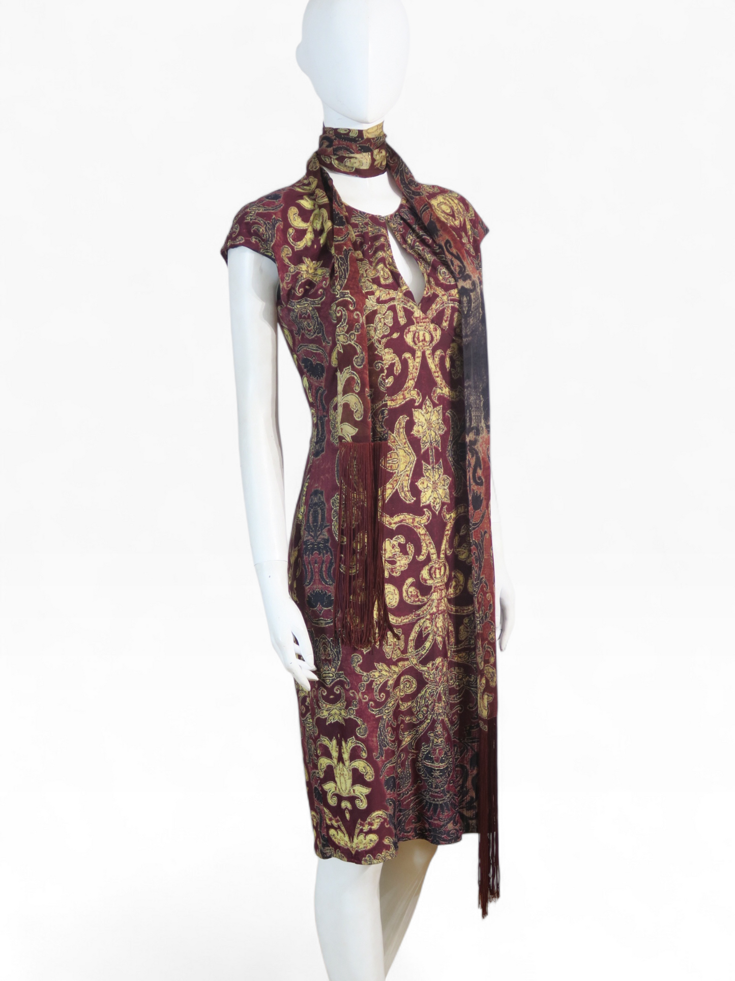 Roberto Cavalli fall 2004 fringe scarf dress