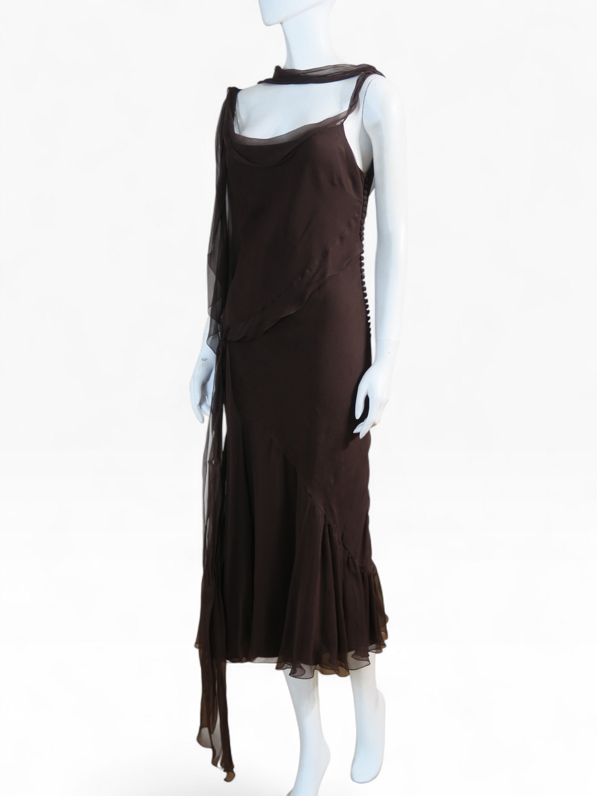 Dior fall 2005 ruffles silk maxi dress