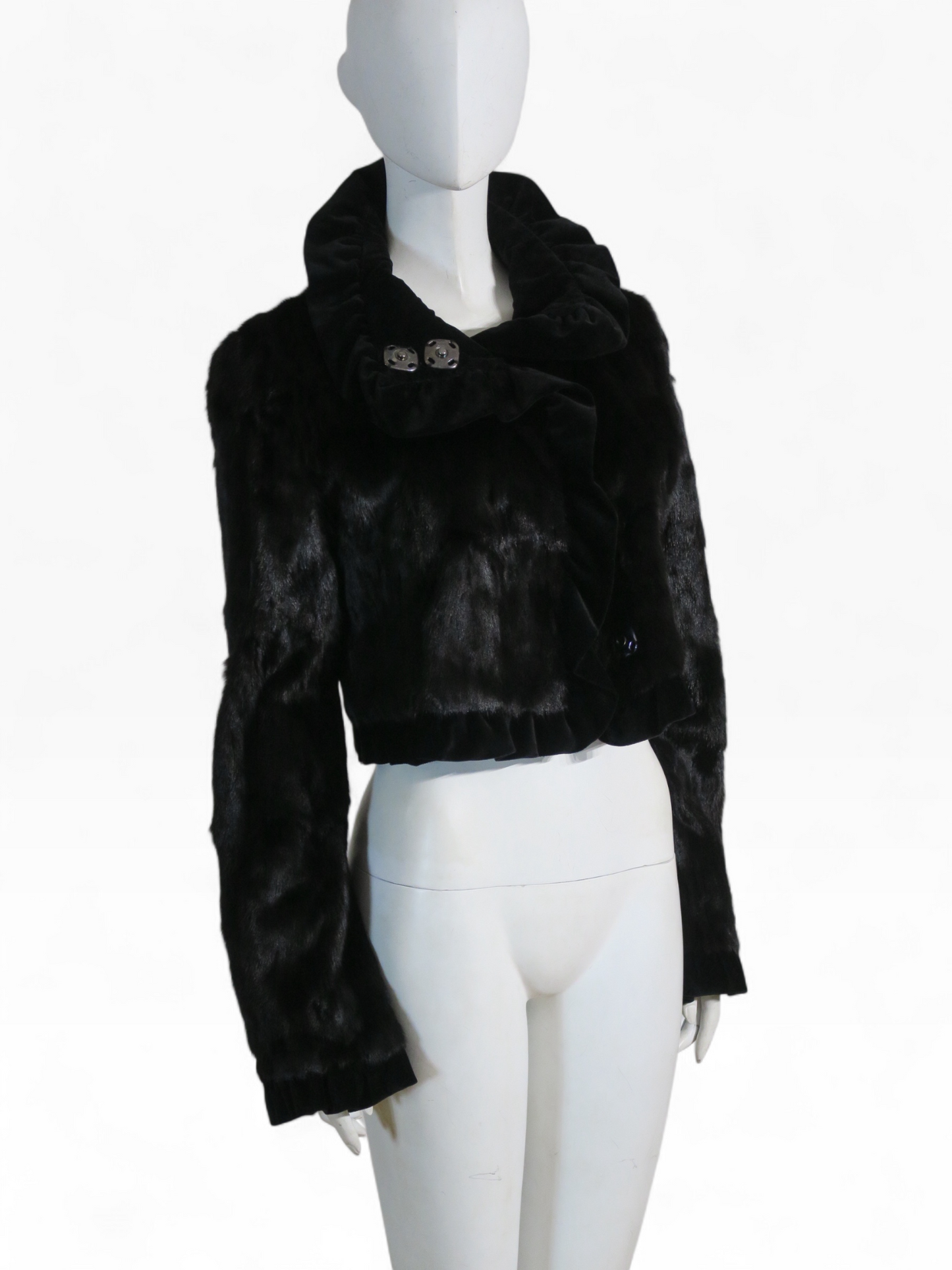 Dolce & Gabbana cropped rabbit fur jacket