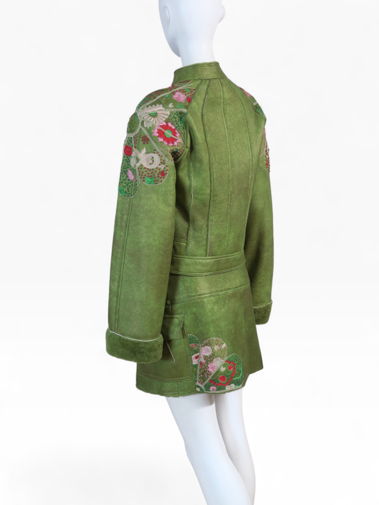 John Galliano fall 2005 green shearling beaded set